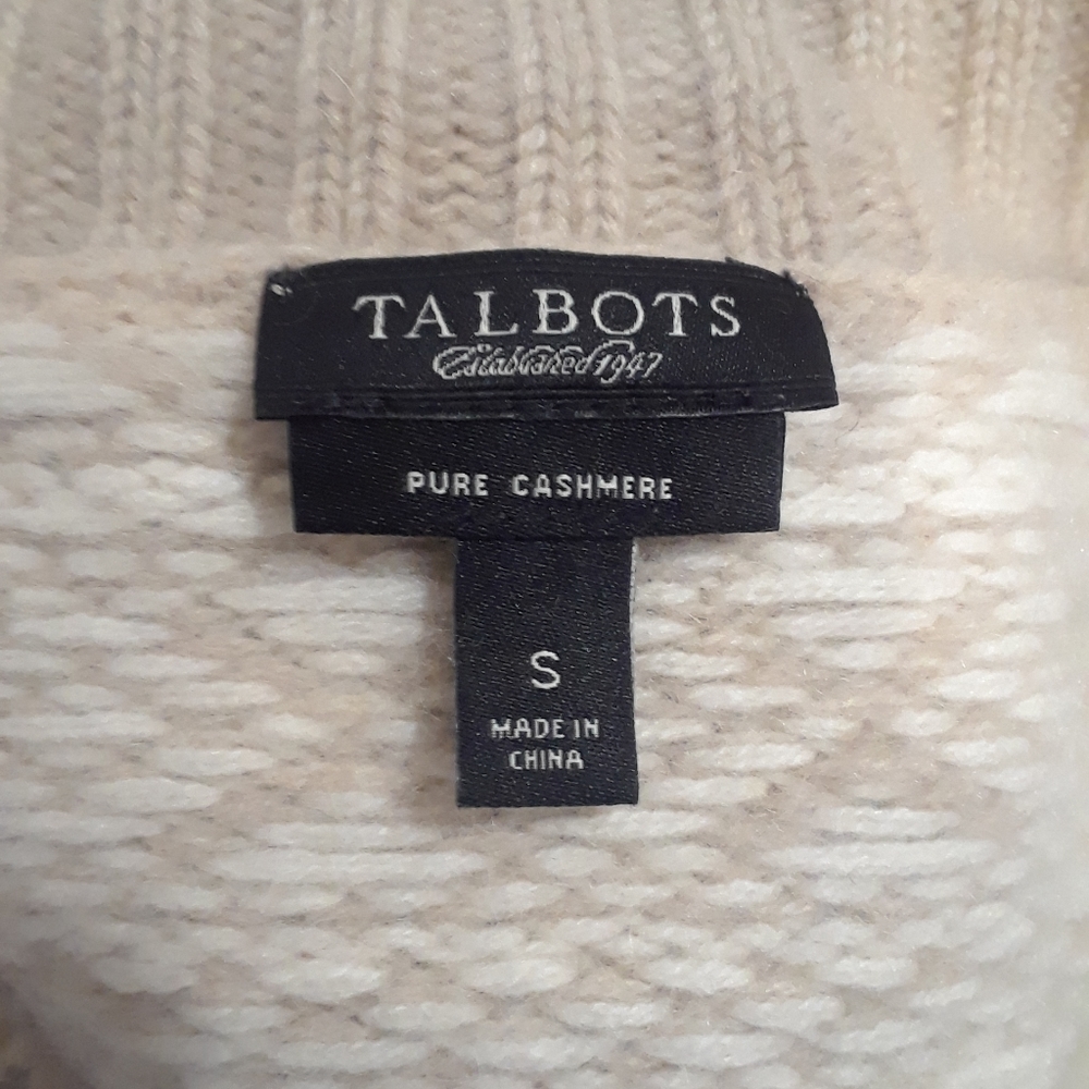 Talbots Cashmere Tan Sweater - Picture 3 of 9